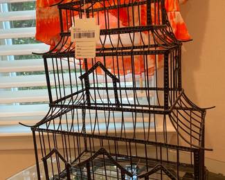 Vtg Wire Pagoda Birdcage