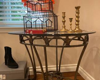 Vtg Wire Pagoda Birdcage, Candle Holders