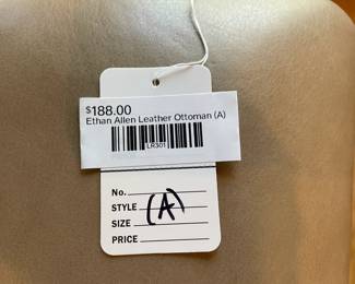 Ethan Allen Leather Ottoman (A)
