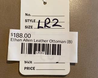Ethan Allen Leather Ottoman (B)