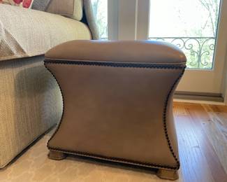 Ethan Allen Leather Ottoman (A)