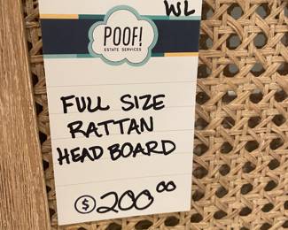 Full Size Rattan Head Board
