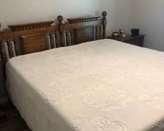 Mattress and box spring, headboard and frame