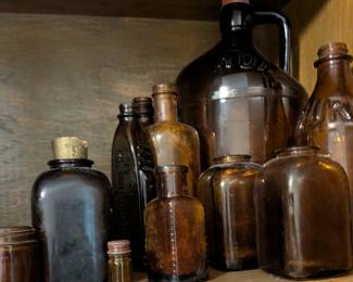 Vintage glass bottles