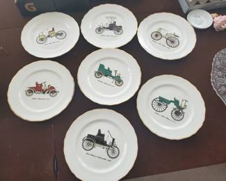 Salad plates featuring vintage cars...