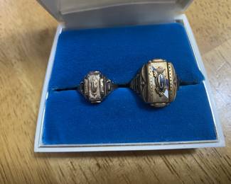 Men’s and ladies 1950s jostens 10 k class rings