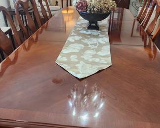 Dining table and eight chairs