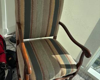 Vintage upholstered side arm chair
