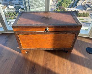 Vintage Wood and leather chest 