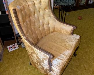 Vintage French Style Hand Carved Bergere Chair