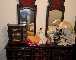 Vintage Gothic Double Mirror Dresser 