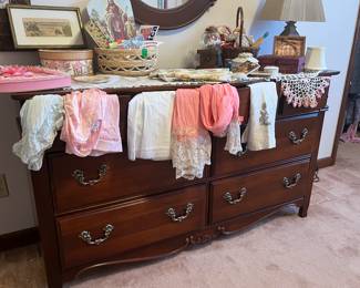 VINTAGE LINGERIE - ANTIQUE DRESSER WITH MATCHING MIRRO