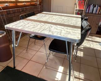 FORMICA TABLE AND CHAIRS