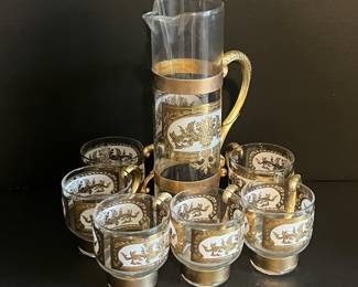 MID CENTURY CULVER BARWARE SET