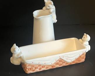 KITTEN CRACKER TRAY AND CREAMER