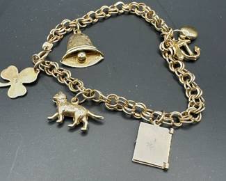 14k Gold Charm Bracelet
