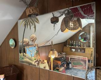 Mirror with Flamingo motif