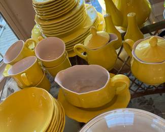 IRONSTONE CHINA YELLOW DISH SET