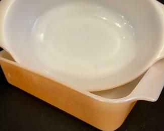 FIRE KING PEACH LUSTER BAKING DISHES
