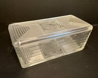 HAZEL ATLAS CRISS CROSS REFRIGERATOR DISH