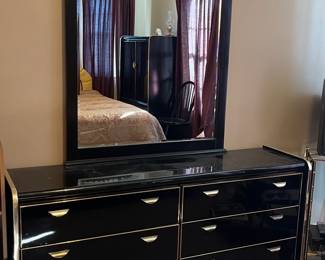 BLACK LACQUER DRESSER (SOLD AS A SET)