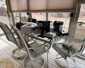 PATIO TABLE AND FOUR CHAIRS