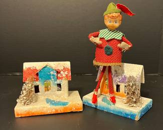 VINTAGE PUTZ HOUSES AND KNEE HUGGER