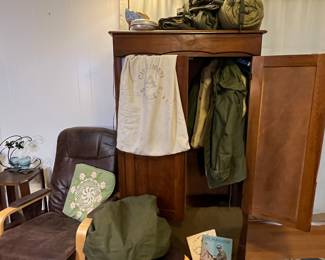 MILITARY COLLECTION - EAMES STYLE CHAIR AND OTTOMAN 