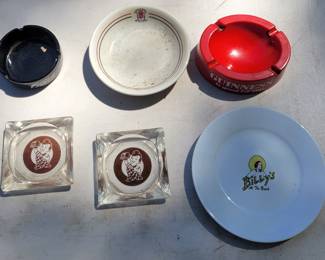 Advertising ash trays and plate