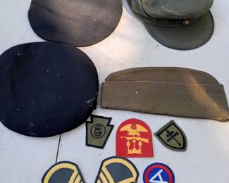 Military Hats and patches