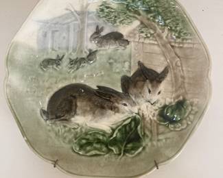 Higgins & Choisy Majolica bunny plate 