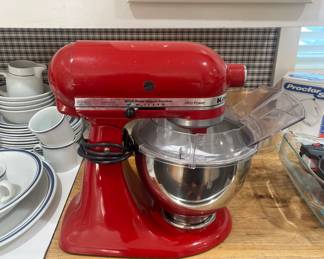 Red Kitchen Aid stand mixer