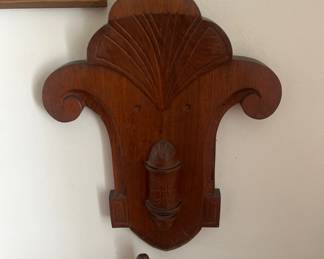 Ornate carved wood Corbel Medallion