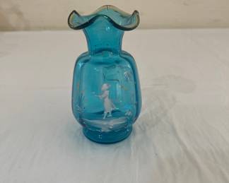 Blue handpainted vase