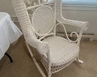 White  Wicker rocking chair