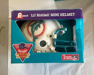 Selection of Mini NFL helmets 