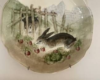 Higgins & Choisy Majolica bunny plate 