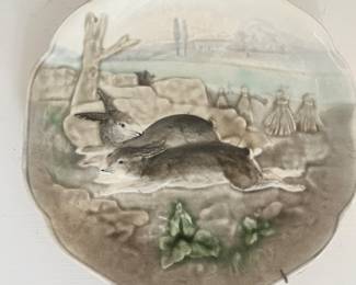 Higgins & Choisy Majolica bunny plate 
