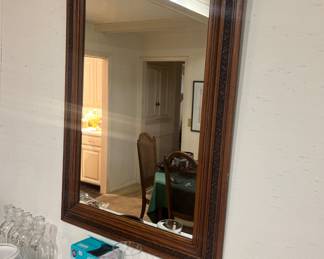 Wood framed mirror