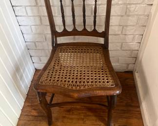 Several types of caned spindle back chairs