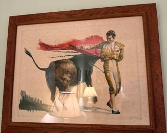 Vintage matador lithograph 