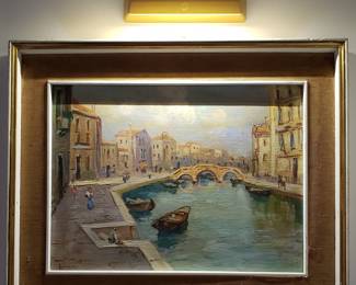 Old Venice painting signed Ralli