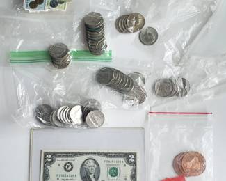Collectible Coins, $2 Bill and a few rare stamps