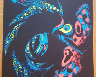 Walter Andreas Angerer 23 x 16 Signed and Numbered Psychedelic, Neon, Aquatic Serigraph