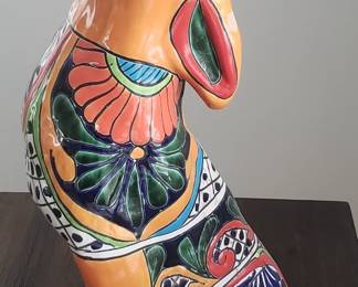 Talavera Ceramic Pottery Mexican Coyote 18 x 8 inch from Carefree, Arizona