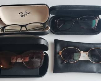 4 Various Sunglass and prescription glasses, Ray Ban, Longchamp (new) , Free People (new), and SEE Eyewear