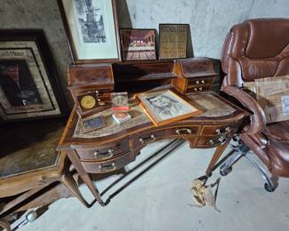 Leather top desk