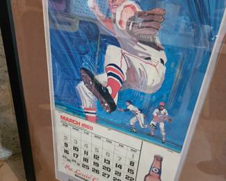 Framed 1969 st louos cardinals calendar 