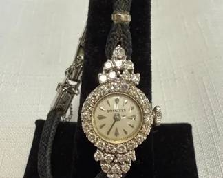 Vintage 14K Diamond Longines Womens Watch with Braided Band
