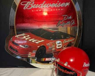 Budweiser Neon Helmet, NASCAR Dale Earnhardt Jr Mirror 